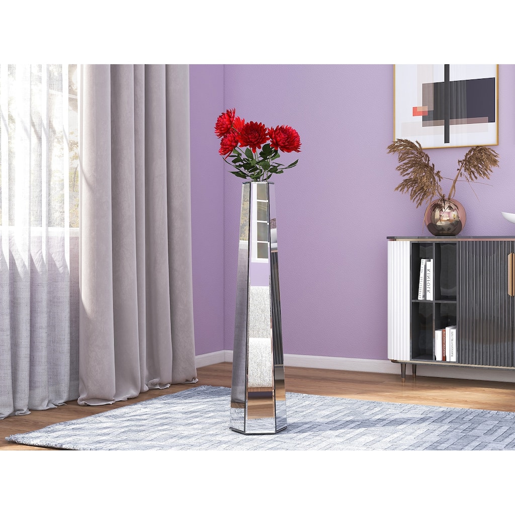 Glam Tall Mirror Floor Vase Flower Vase