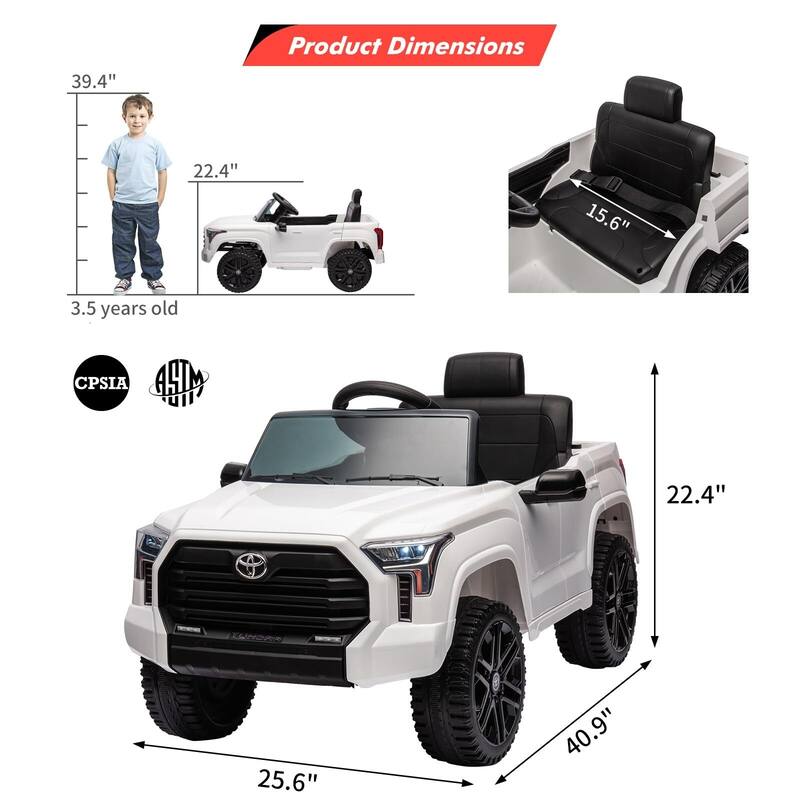 12V Licensed Toyota Ride on Car with Remote Control
