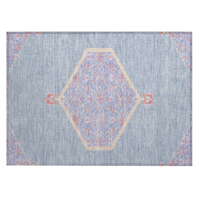 Machine Washable Indoor/ Outdoor Traditional Chantille Rug