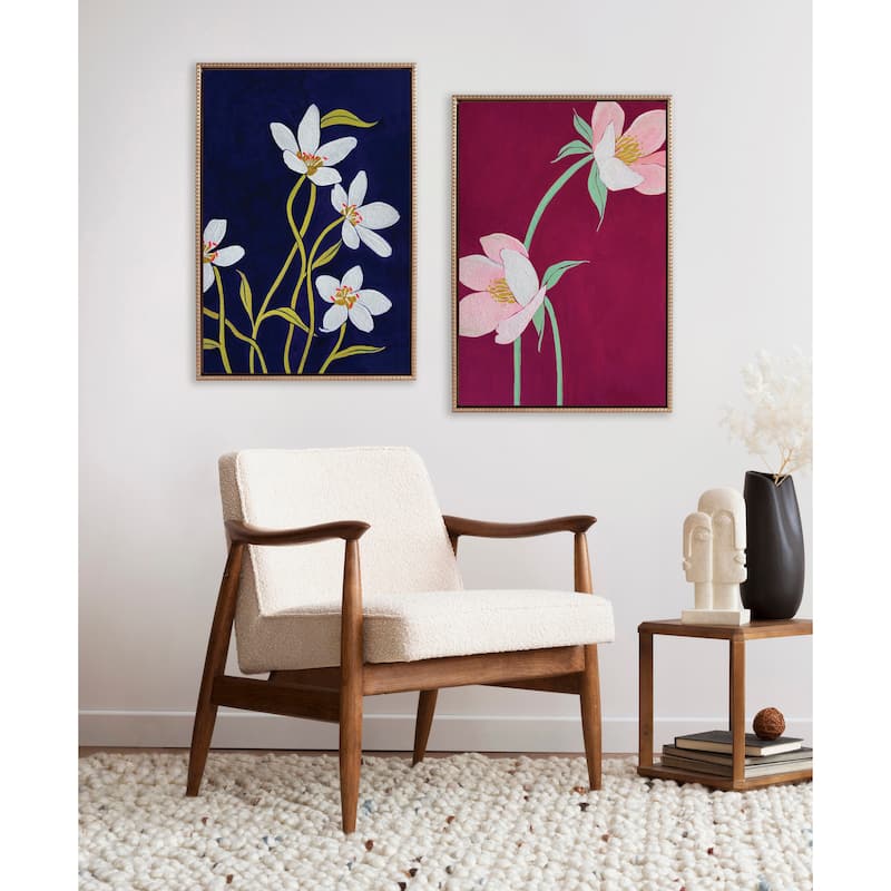 Kate and Laurel Sylvie Blushing Sisters Framed Canvas by Emma Daisy
