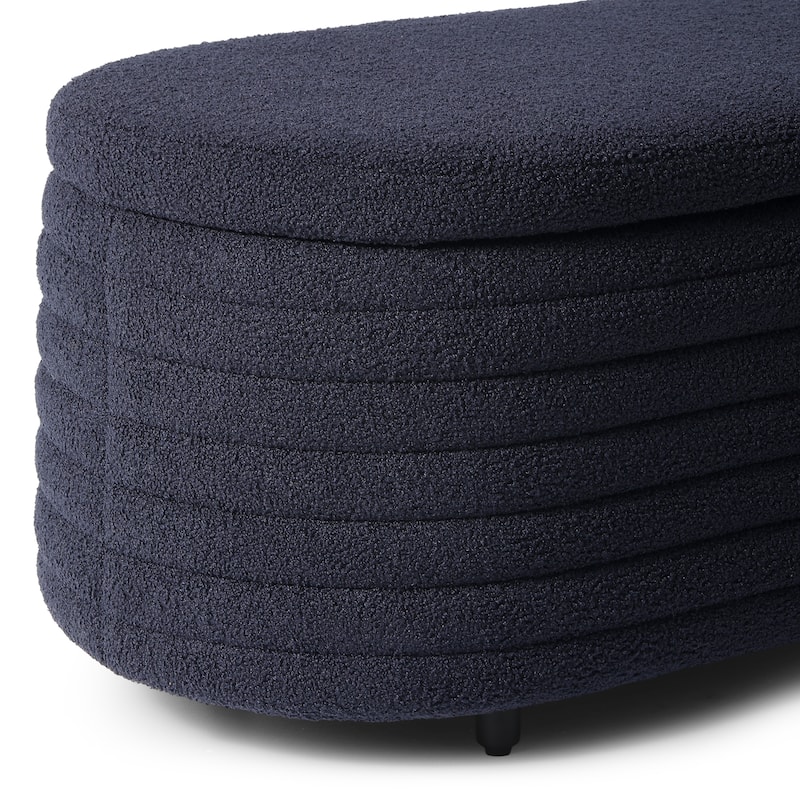 Bayville Sherpa Polyester Flip Top Storage Ottoman - 54"
