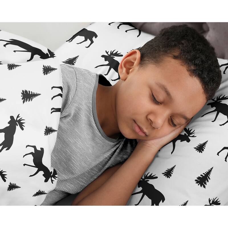 Sweet Jojo Designs Grey, Black and Red Woodland Plaid and Arrow Rustic Patch Collection Boy 2 Piece Twin-size Comforter Set