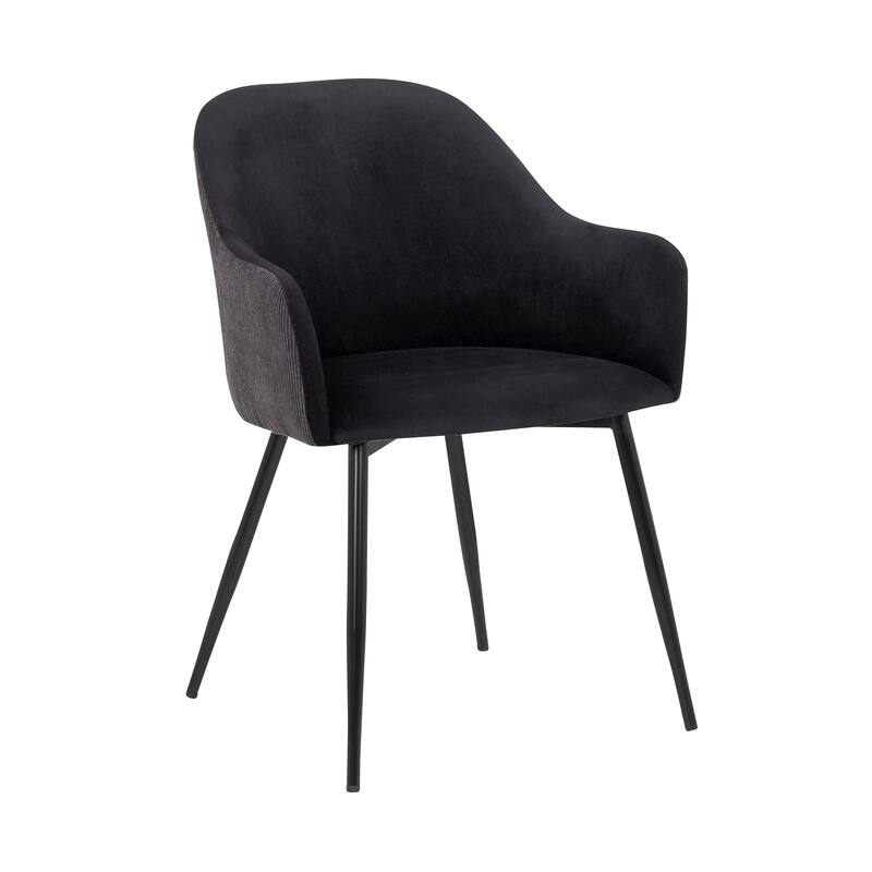 Pixie Two Tone Fabric Dining Room Chair with Black Metal Legs