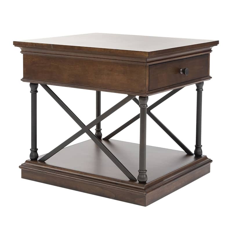 Tribeca Cordovian Brown Drawer End Table