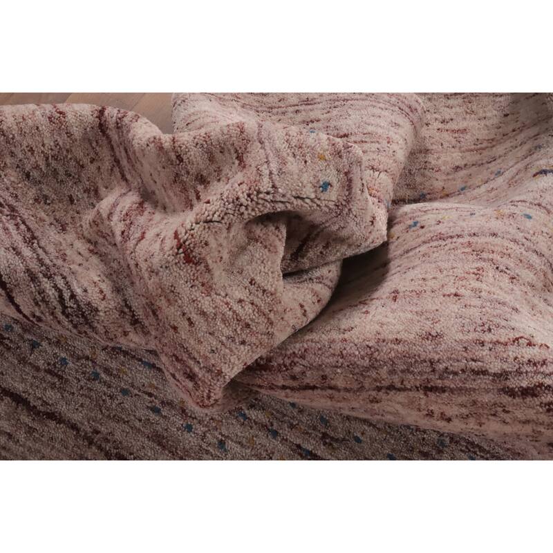 Hand Knotted Oriental 100% Wool Carpet Tribal Animal Pictorial Pink Gabbeh Area Rug - 10' 8'' X 7' 9''