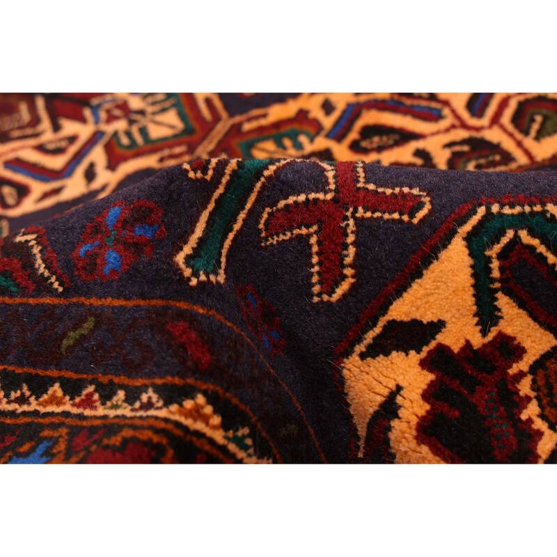 ECARPETGALLERY Hand-knotted Teimani Dark Navy Wool Rug - 4'0 x 7'1