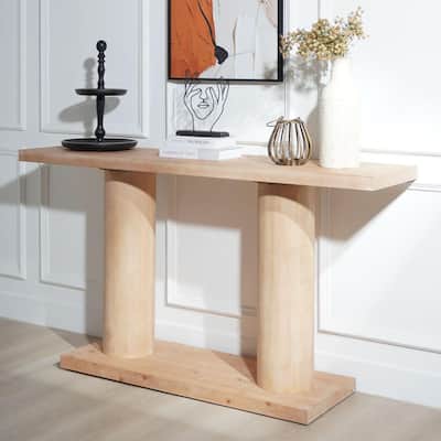 Modern 59" Wooden Console Table with Pedestal Base for Elegant Entryway Decor