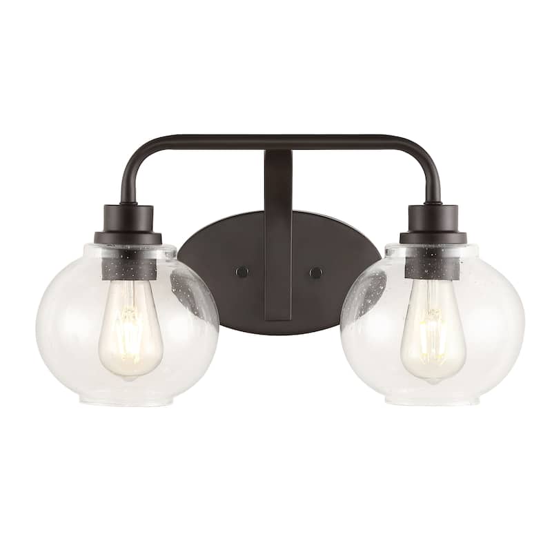 Staunton Iron/Seeded Glass Cottage Rustic LED Vanity Light, by JONATHAN Y