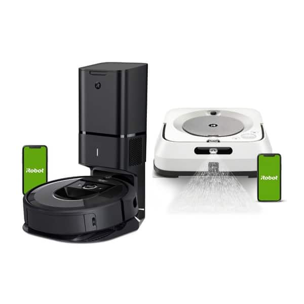 iRobot Roomba i7+ Wi-Fi Robot Vacuum with Braava Jet m6 Mop - Bed 