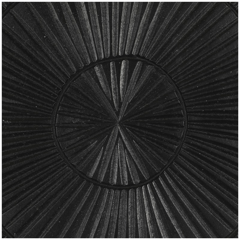 Wood Geometric Handmade Intricately Carved Radial Home Wall Decor - Black - Roche River Decor