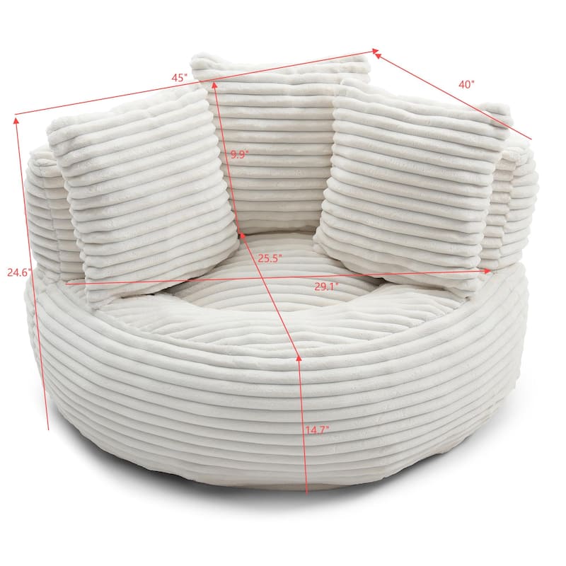 Fabric Large Chair Accent Sofa Lounge Floor Sofa