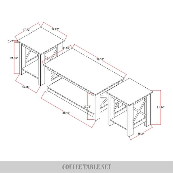 CraftPorch Modern 3-Pieces Coffee Table Set - Bed Bath & Beyond - 43844303