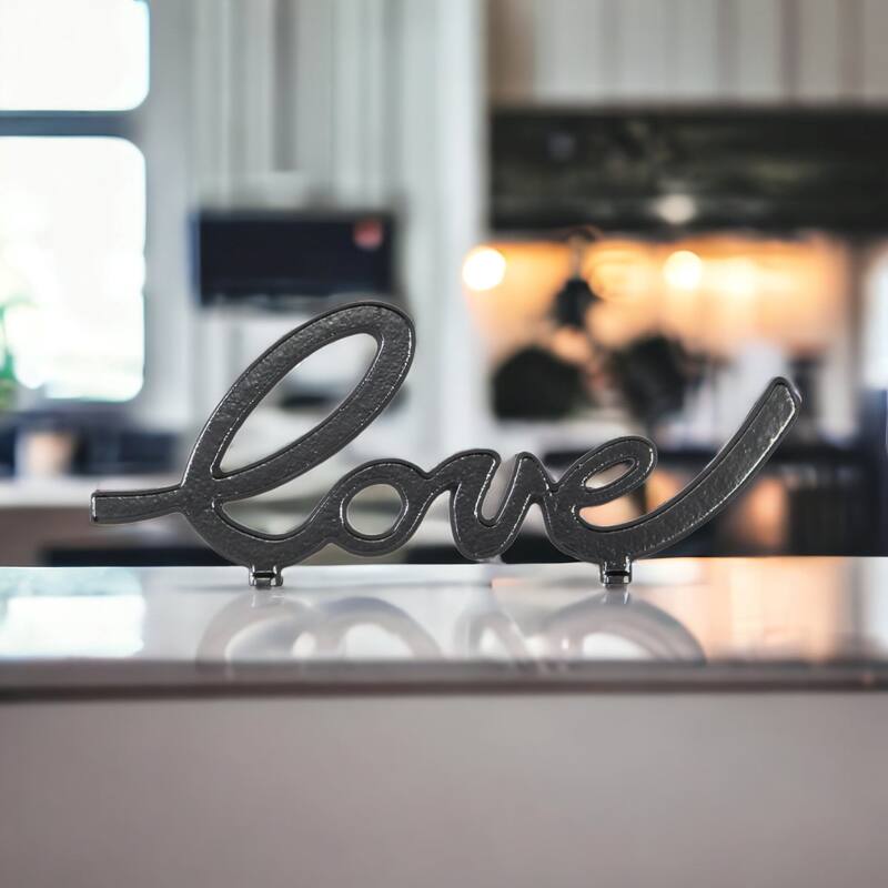 Roven Cast Iron Calligraphic Love Table Decor