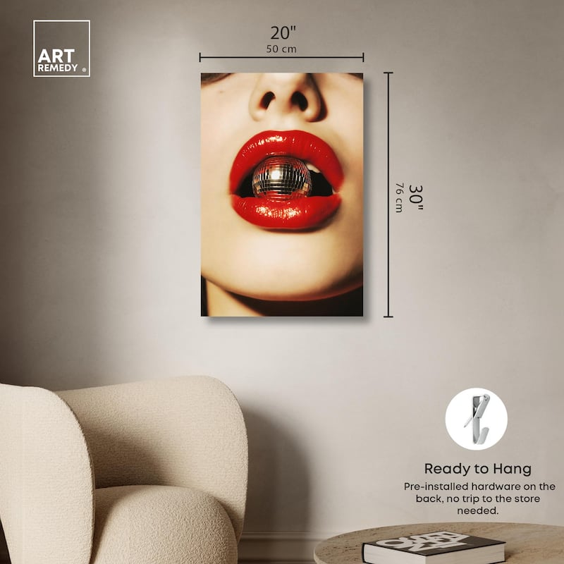 Disco Lips Canvas by Art Remedy, Gallery Wrapped