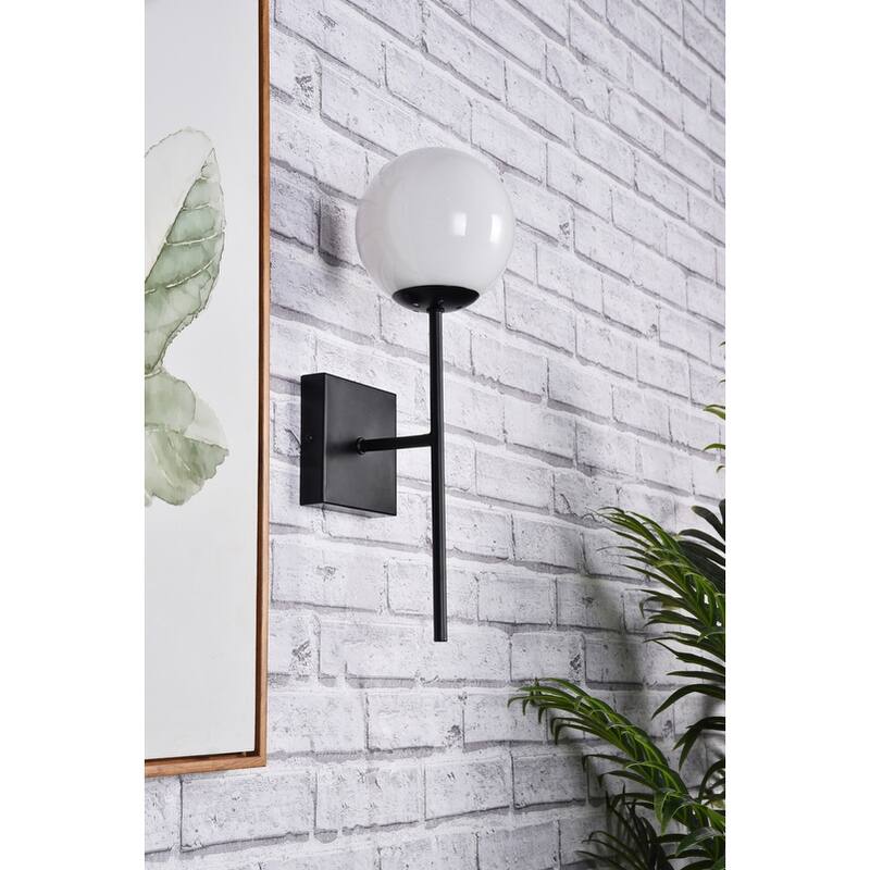 Nina 1 Light White Glass Wall Sconce