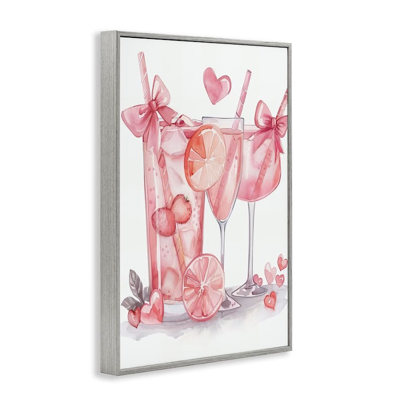 Stupell Pink Glam Cocktail Party Framed Giclee Art Design By LSR Design Studio