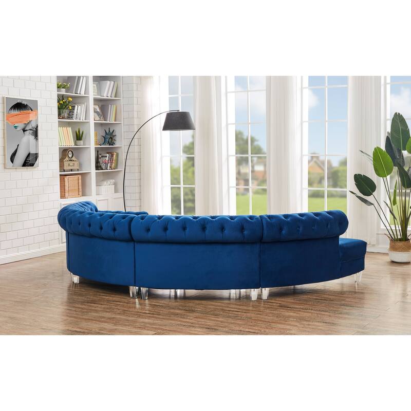 138.6" Velvet curved sofa Symmetrical Modular Sectional