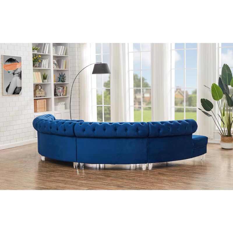 Mousseau 138.6" Velvet Symmetrical Modular Sectional
