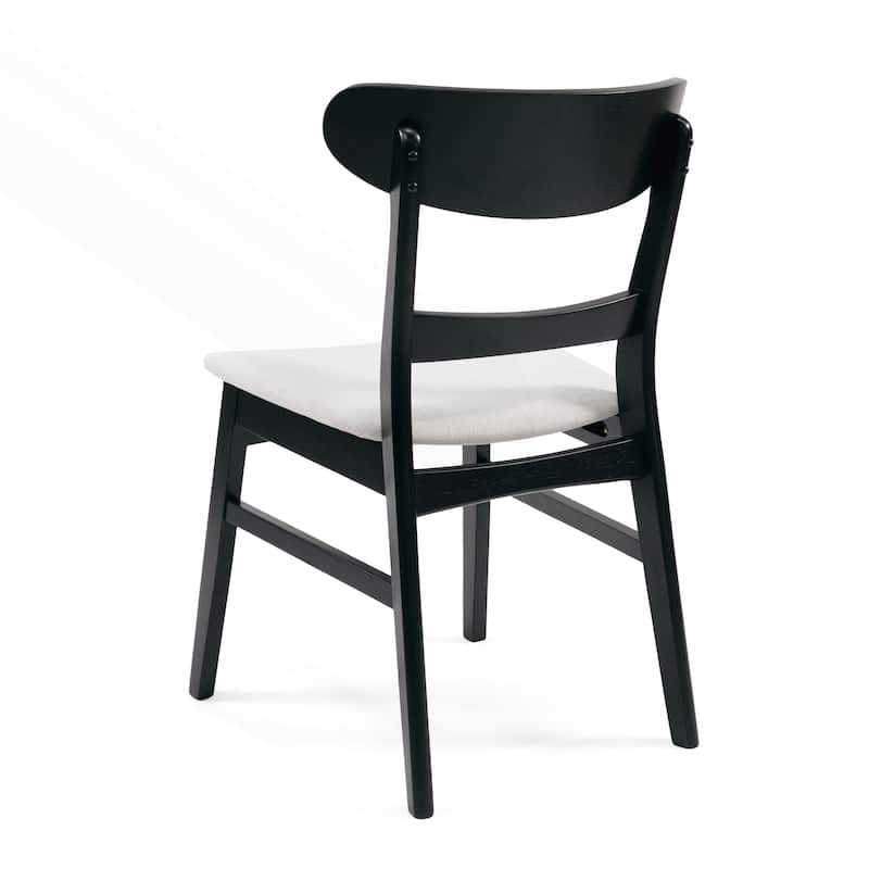 Stylish Set of Two Mid-Century Dining Chairs with Upholstery and Sturdy Legs