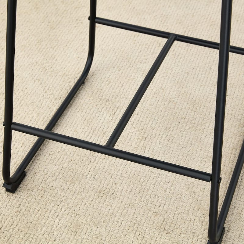 Modern Minimalist PU Leather Bar Stools Set of 2