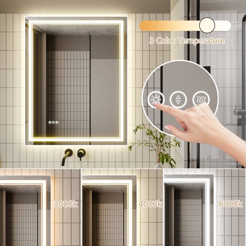 Modland LED Bathroom Vanity Mirror Anti-Fog Tempered Glass Dimmable