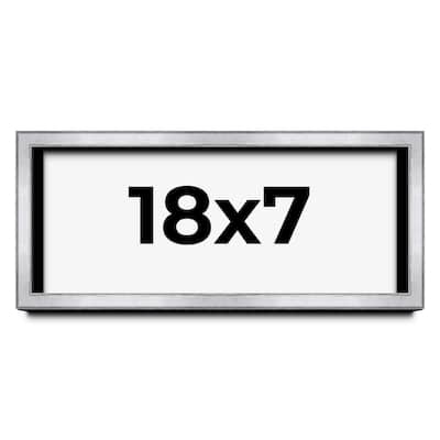18x7 Shadow Box Frame Silver | 1.375 Inches Deep Real Wood