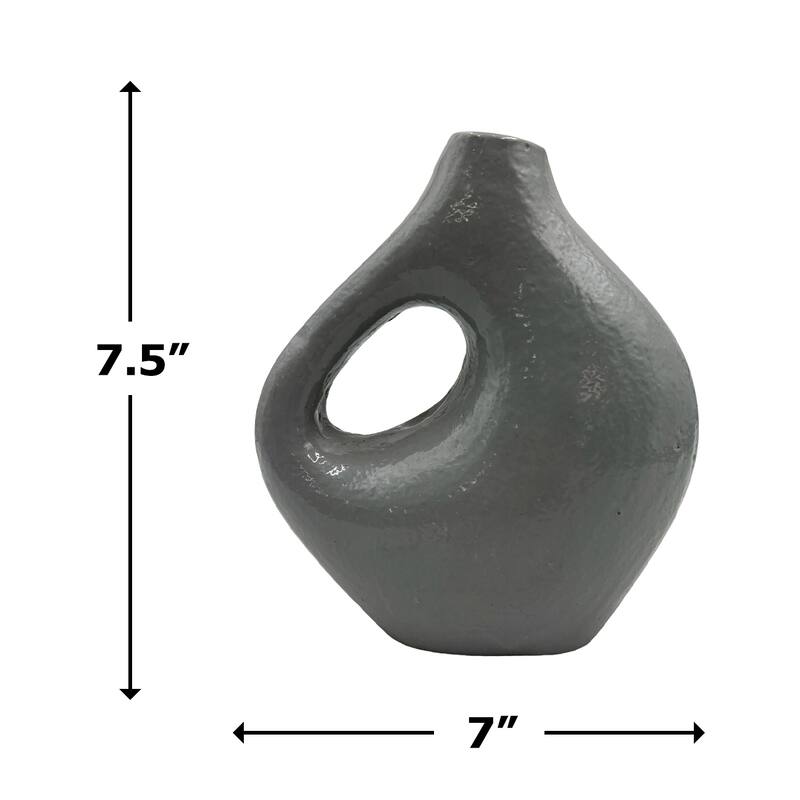 7.5 Inch Tall Decorative Handmade Aluminum Jug Flower Vase