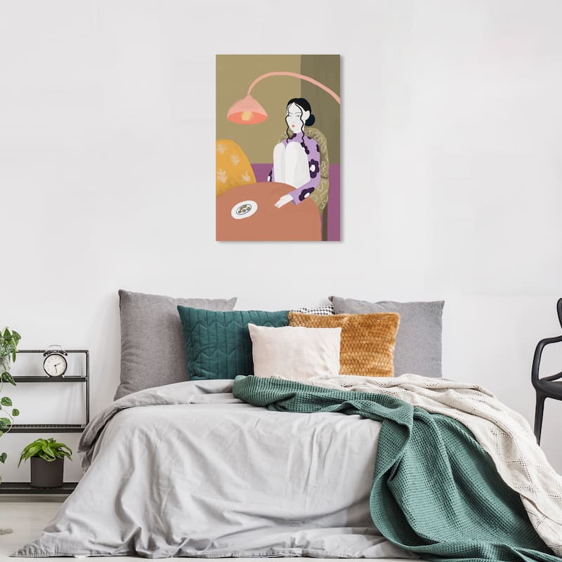 Wynwood Studio Canvas Fashion and Glam Random Thoughts Green and Pastel Brown Modern & Contemporary Wall Art Canvas Print - 36 x 24