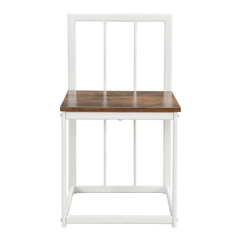 Roomfitters Modern 7-Piece Dining Table Set, 55" Faux Marble Kitchen Table with 6 Space-Saving Metal Chairs for 6