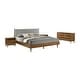 preview thumbnail 25 of 47, Artemio Black or Walnut Wood 4 Piece Bedroom Set with Grey Upholstered Headboard