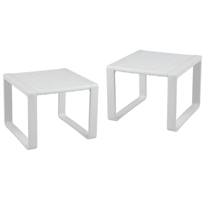 Gymax Outdoor Side Table Set of 2 18'' Weather Resistant Adirondack