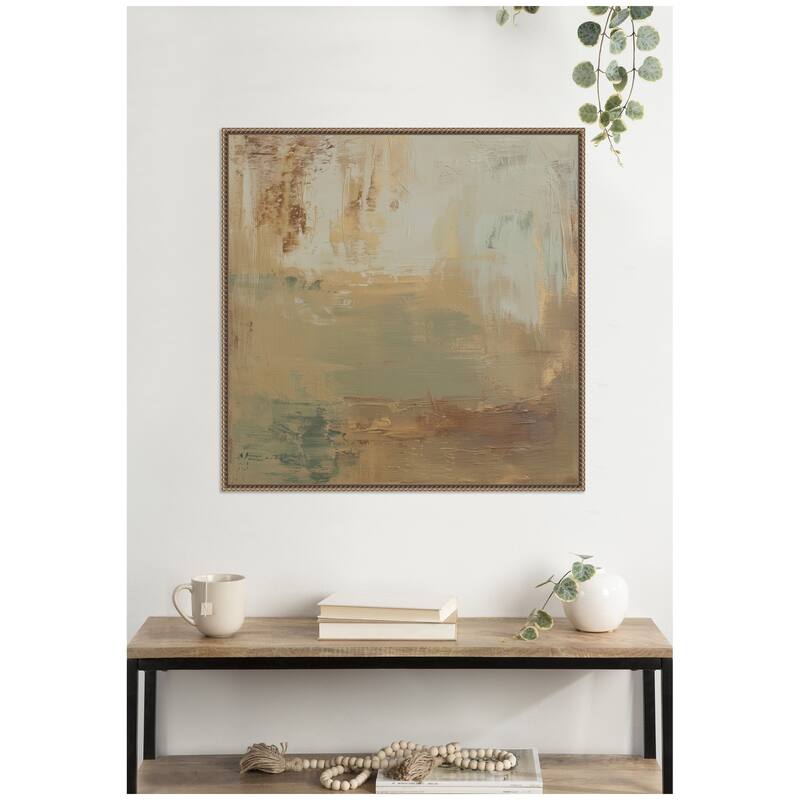Kate and Laurel Sage Horizon No. 3 by Amy Lighthall Framed Canvas Wall Art Print