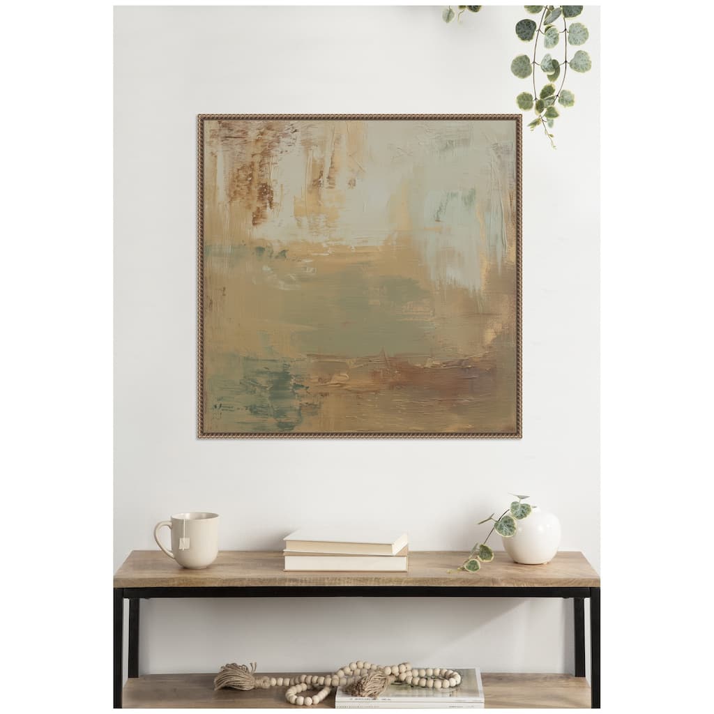 Kate and Laurel Sage Horizon No. 3 by Amy Lighthall Framed Canvas Wall Art Print