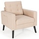 preview thumbnail 16 of 31, Costway Set of 2 Modern Tufted Accent Chair Linen Upholstered Armchair