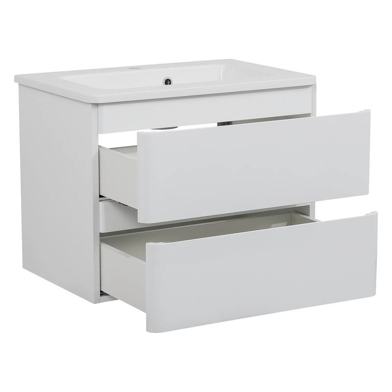 Modern Wall-Mounted Bathroom Vanity with Washbasin | Comfort Collection mirror Omega R-line 40" included