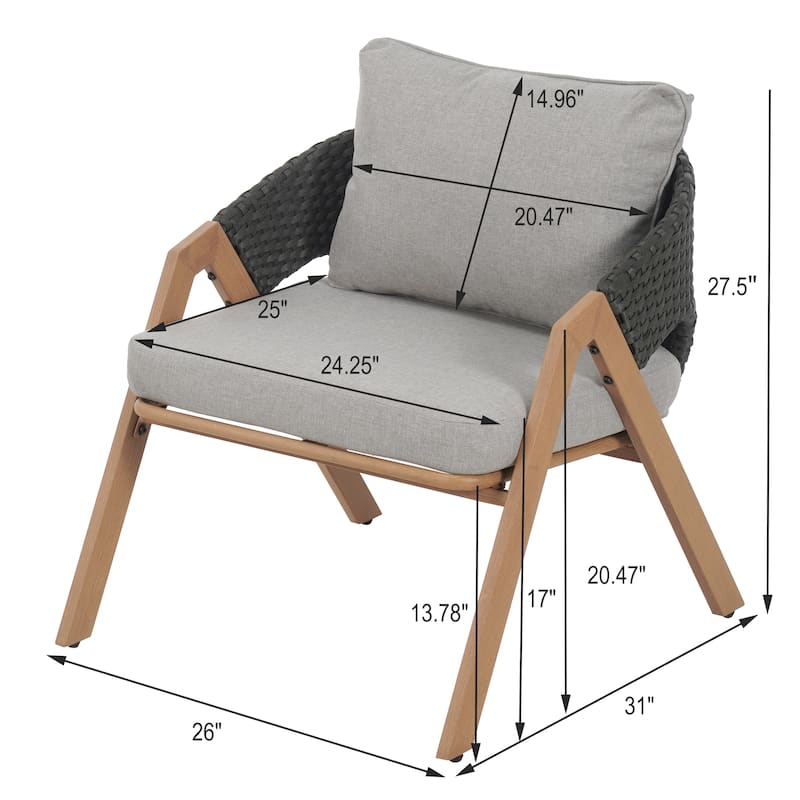 Patio Chairs Reception Chair Side Chair with Removable Cushions, Club Chair Dining Chair Leisure Chair