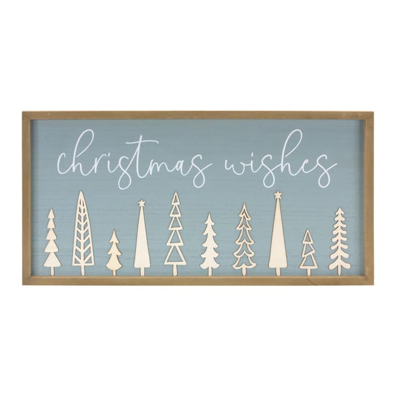 Christmas Wishes Rectangular Framed Wall Sign - 31.5"