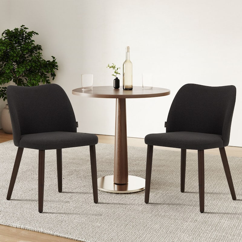 Modern Dining Chairs Upholstered Kitchen Chairs (set of 2) - DarkGrey