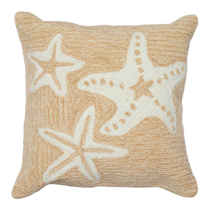 Liora Manne Frontporch Starfish Indoor/Outdoor Pillow Neutral 18" Square
