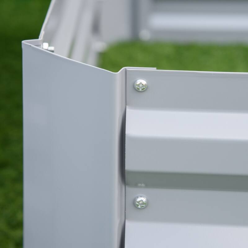 Weather-Resistant Raised Flower Beds Metal Raised Rectangular Flower Beds with Open Bottom for Growing Vegetables Flowers