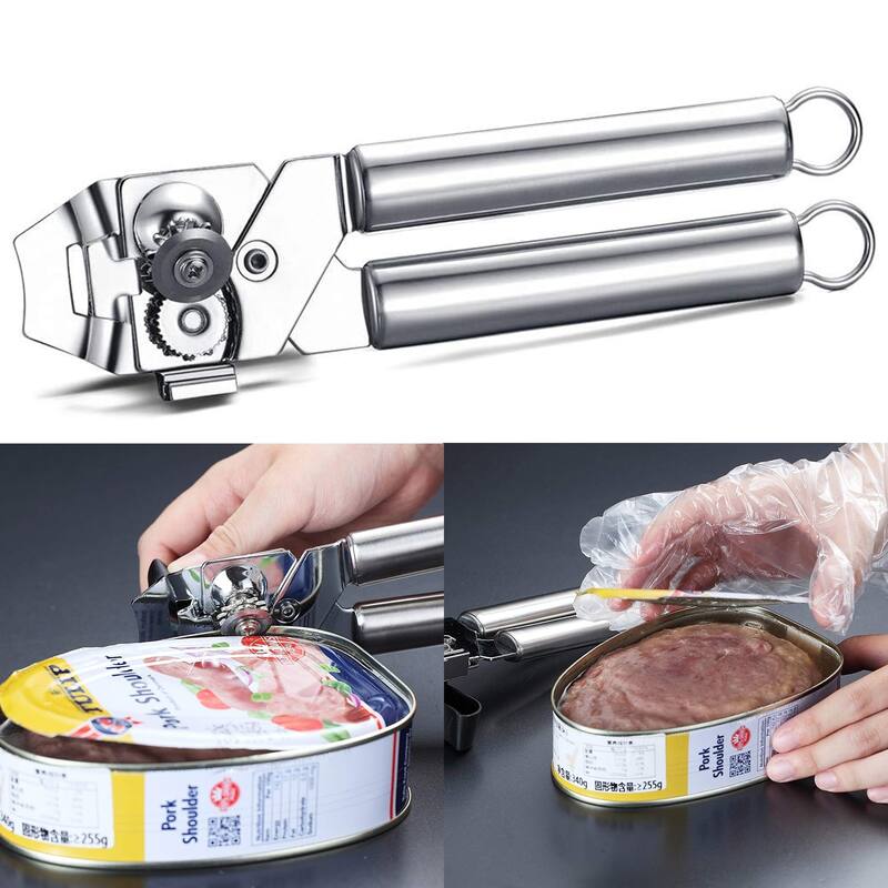 Heavy Duty Handheld Stainless Steel Can Opener - 8.66"W x 2.16"H