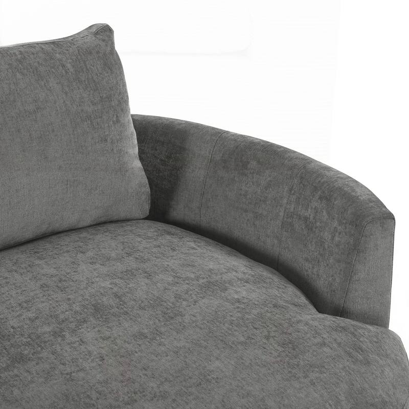 3-Piece Sectional Sofa with Curved Chaise and 3 Throw Pillows - Perfect for Living Rooms, Offices