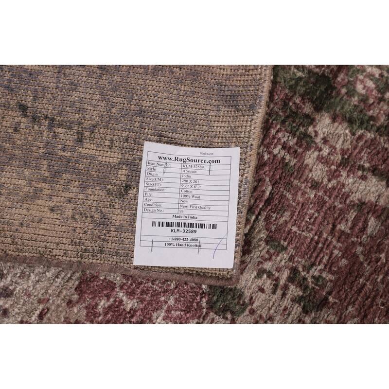 Contemporary Abstract Modern Area Rug Handmade Wool Carpet - 6'7" X 9'6"
