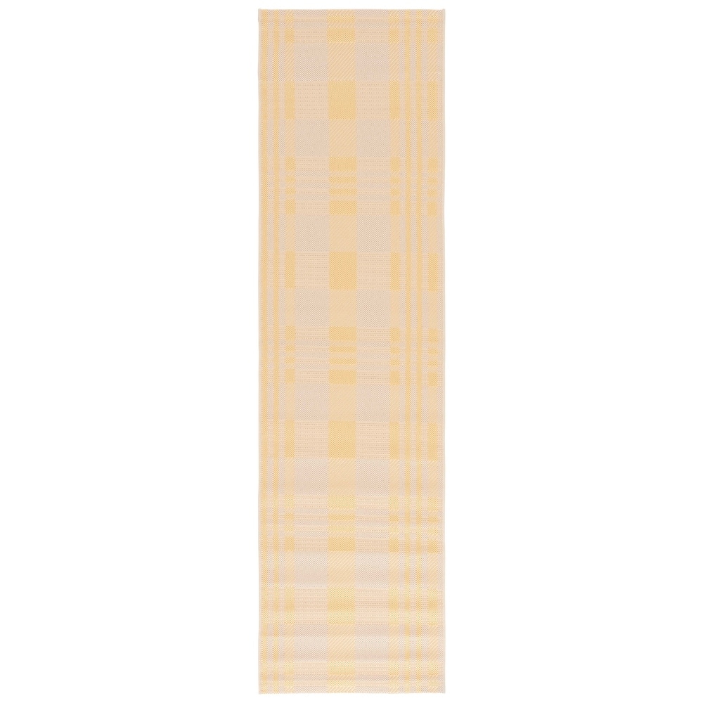 SAFAVIEH Courtyard Oriole Plaid Indoor/ Outdoor Waterproof Patio Backyard.