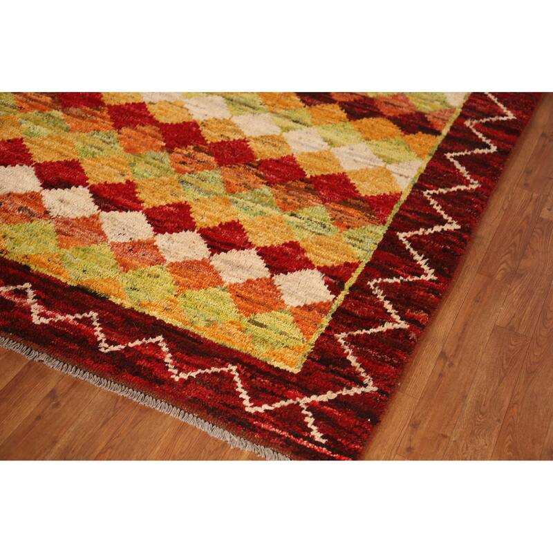 Trellis Geometric Moroccan Oriental Area Rug Hand-Knotted Wool Carpet - 6'9" x 10'1"