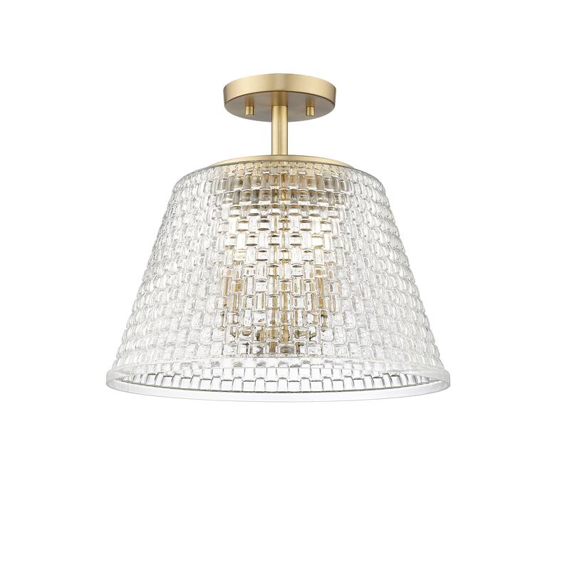 Saben 3-Light Semi-Flush Ceiling Mount - Vintage Brass