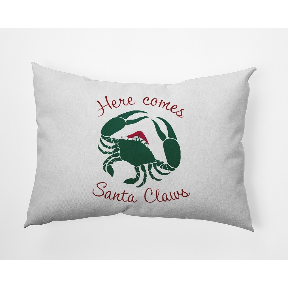 Santa Claws Crab Christmas Accent Pillow
