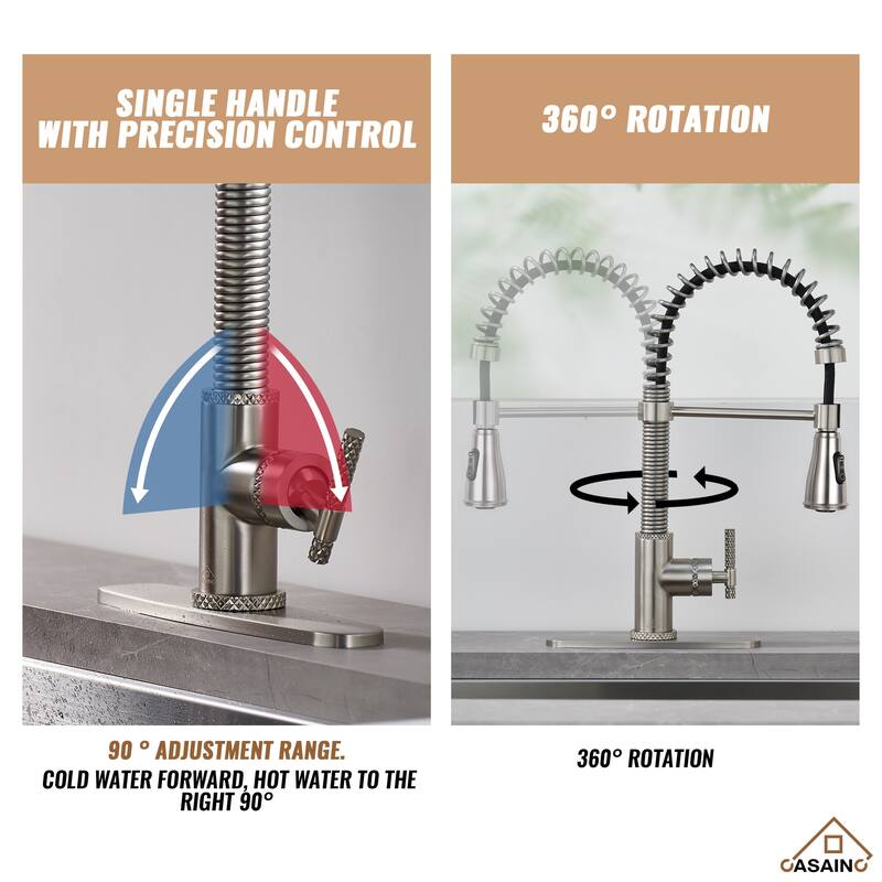 Single Handle Pull Down Sprayer Kitchen Faucet
