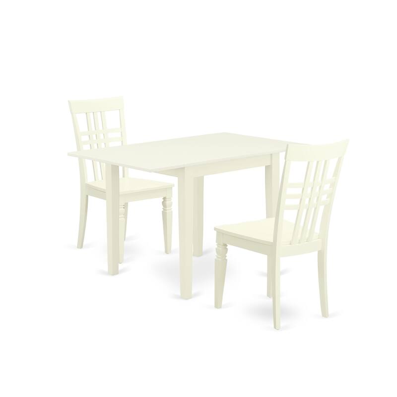 East West Furniture Dining Table Set Contains a Rectangle Dining Room Table and Wood Seat Chairs, Linen White (Pieces Option)