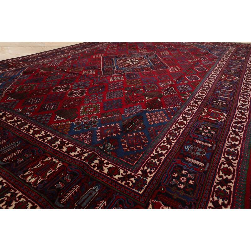 8'8''x12'6'' Hand Knotted Wool Red Heriz Traditional Rug - 8' 8'' x 12' 6''